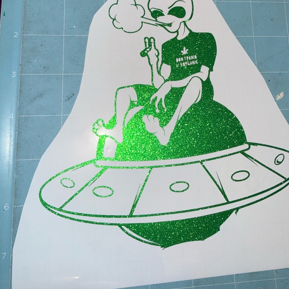 Green Alien Graphic Decal